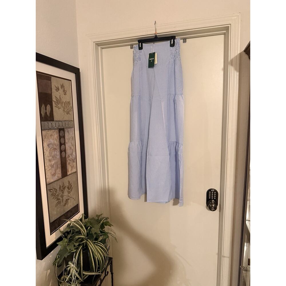Halara High Waisted Tie Back Shirred Wide Leg Flowy Stripe Casual Pants S - Picture 8 of 8